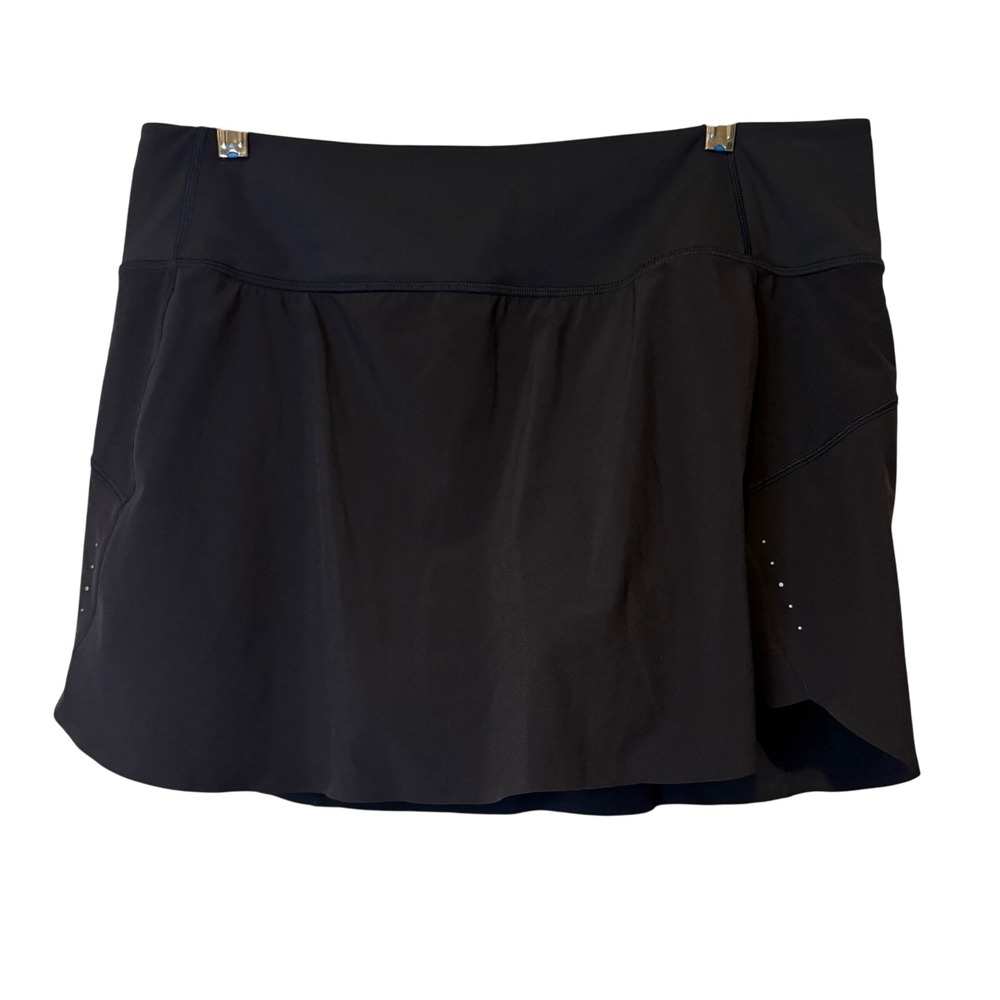 Athleta Black Run‎ With It Skort 14" Tennis Prep Athletic Workout Women's L